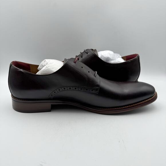JOHNSTON & MURPHY Mens Conard 2.0 Dress Shoes US 13D Mahogany Brown Leather NIB - Picture 4 of 12